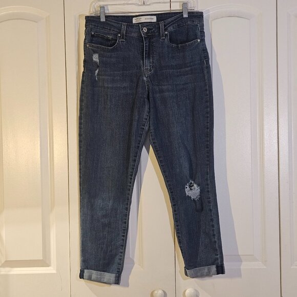 Levis Womens Jeans Size 12/31 Mid-Rise Boyfriend Capri/Crop Denim Distressed - Picture 1 of 5
